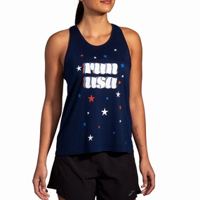 Brooks Women's Distance Tank 3.0 Run USA 24 single crewed Stay Easy