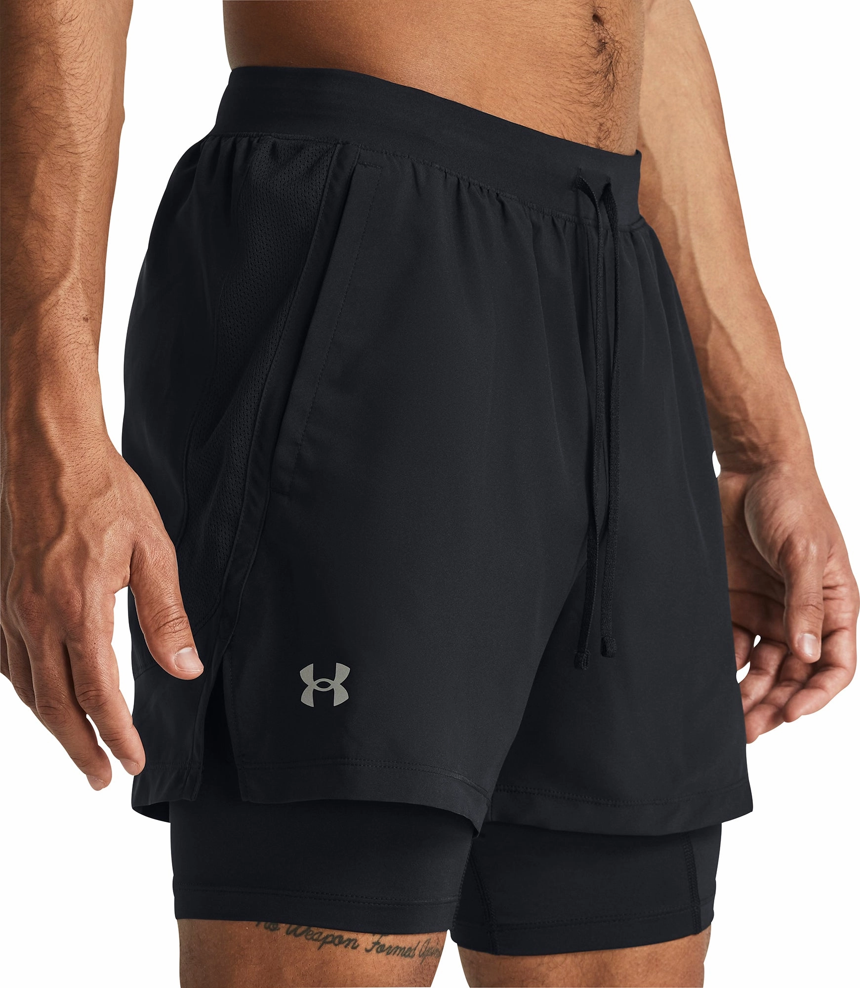 Under Armour Launch 2 In 1 Mens Running Shorts - Black Beach Ready Shorts