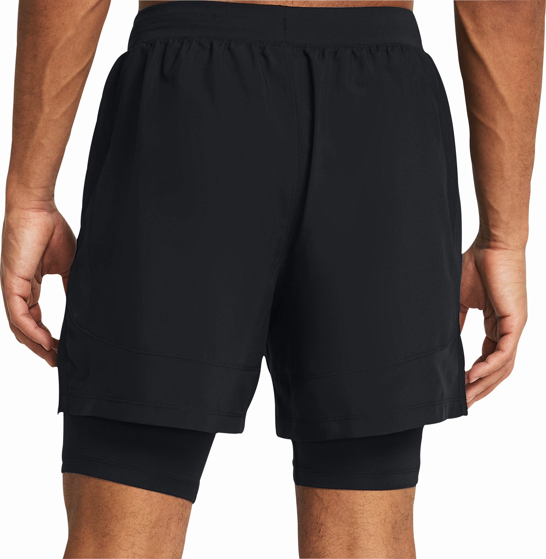 Under Armour Launch 2 In 1 Mens Running Shorts - Black Ombre effect t shirt