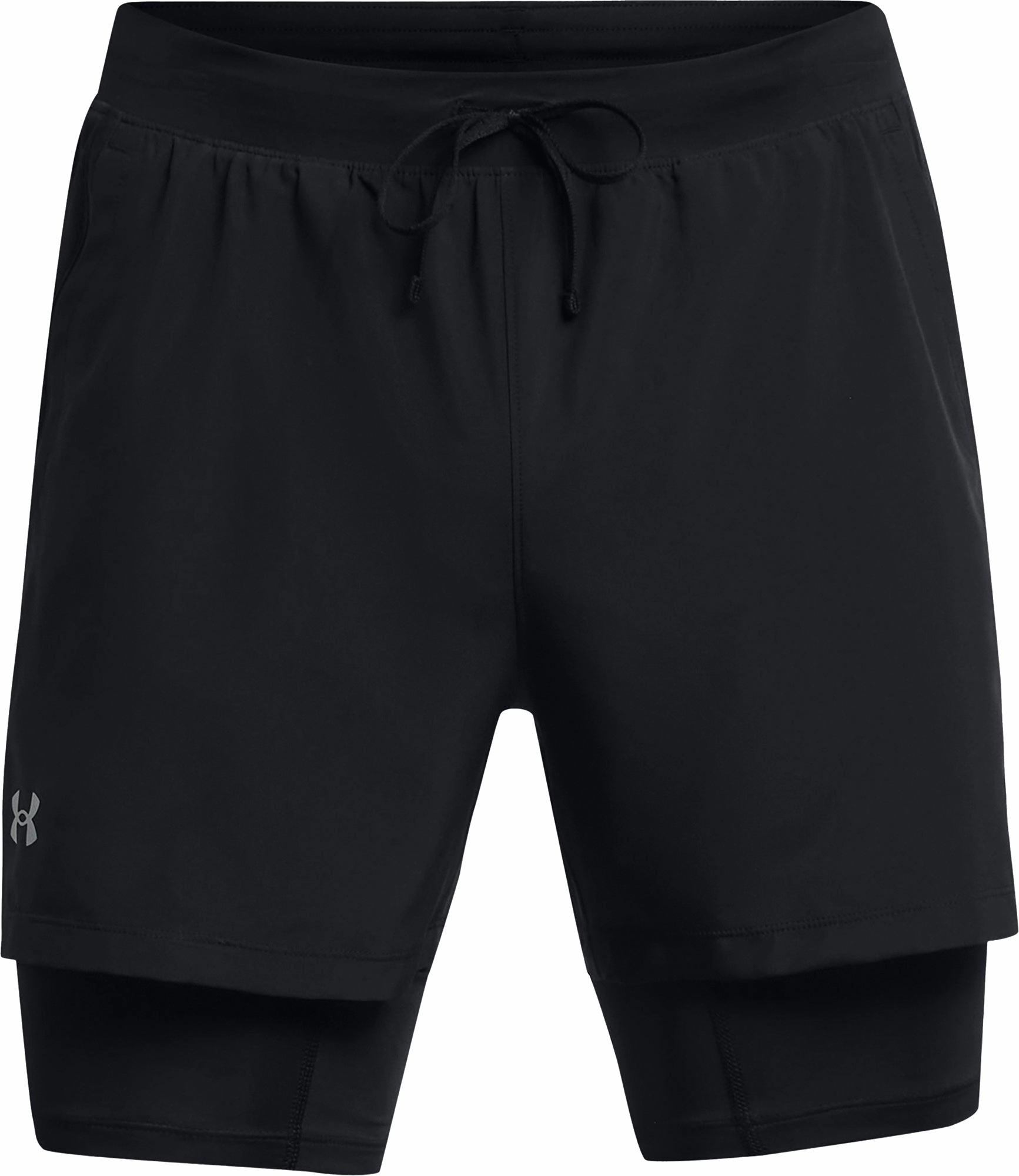 Under Armour Launch 2 In 1 Mens Running Shorts - Black Cargo Pockets Gym Wear