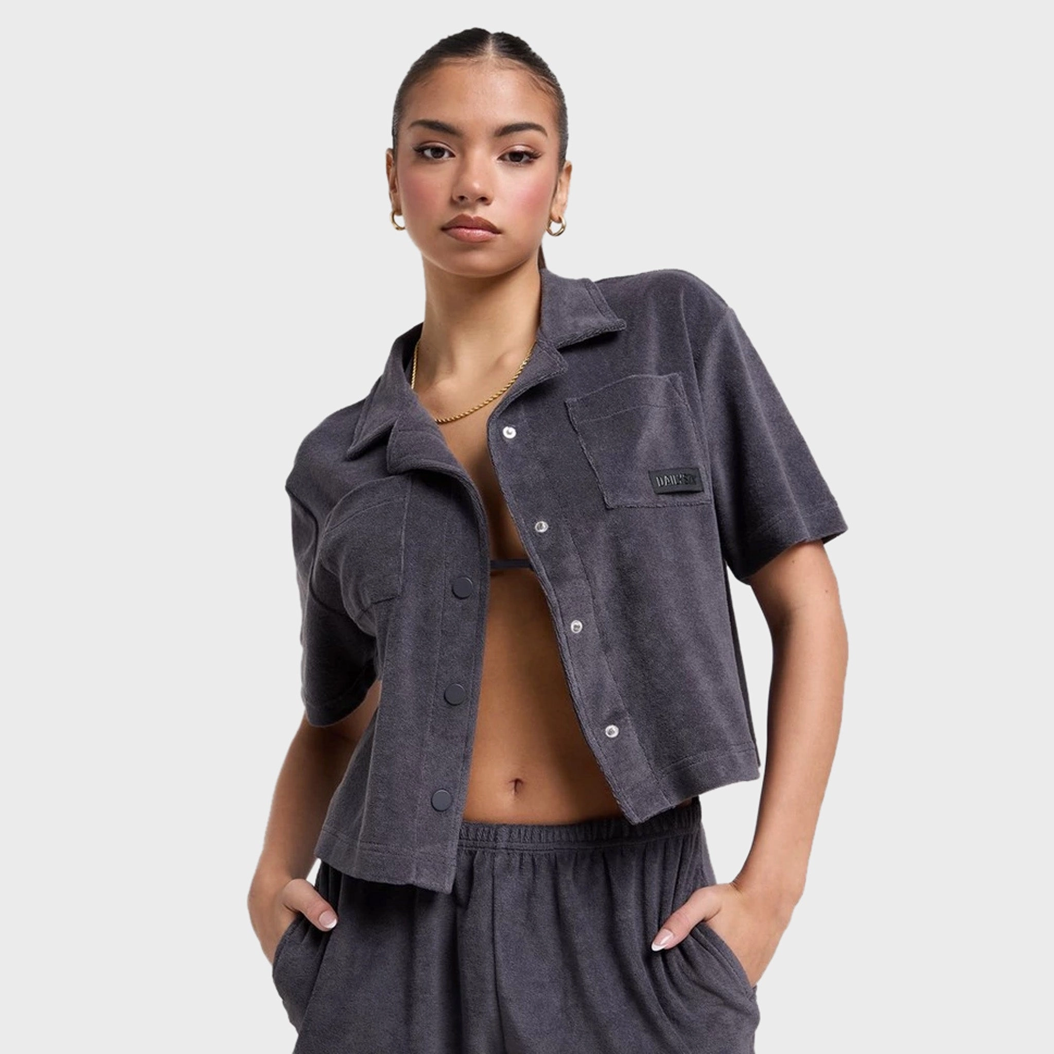 DAILYSZN Women's Evry Toweling Shirt / Navy Simple Yet Elegant
