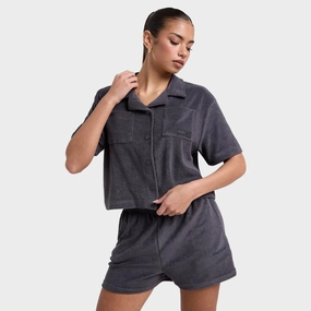 DAILYSZN Women's Evry Toweling Shirt / Navy Comfortable Look