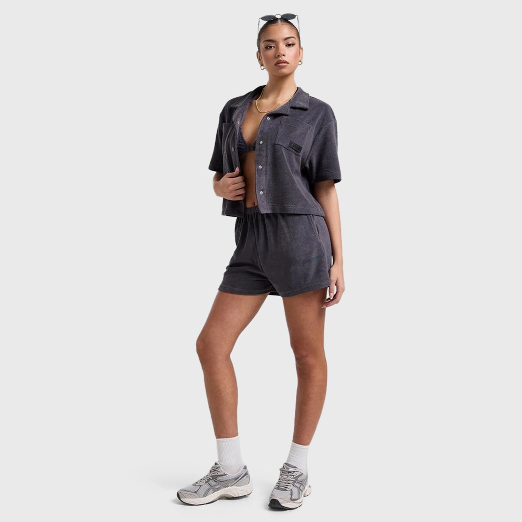 DAILYSZN Women's Evry Toweling Shirt / Navy Fresh Comfort Style