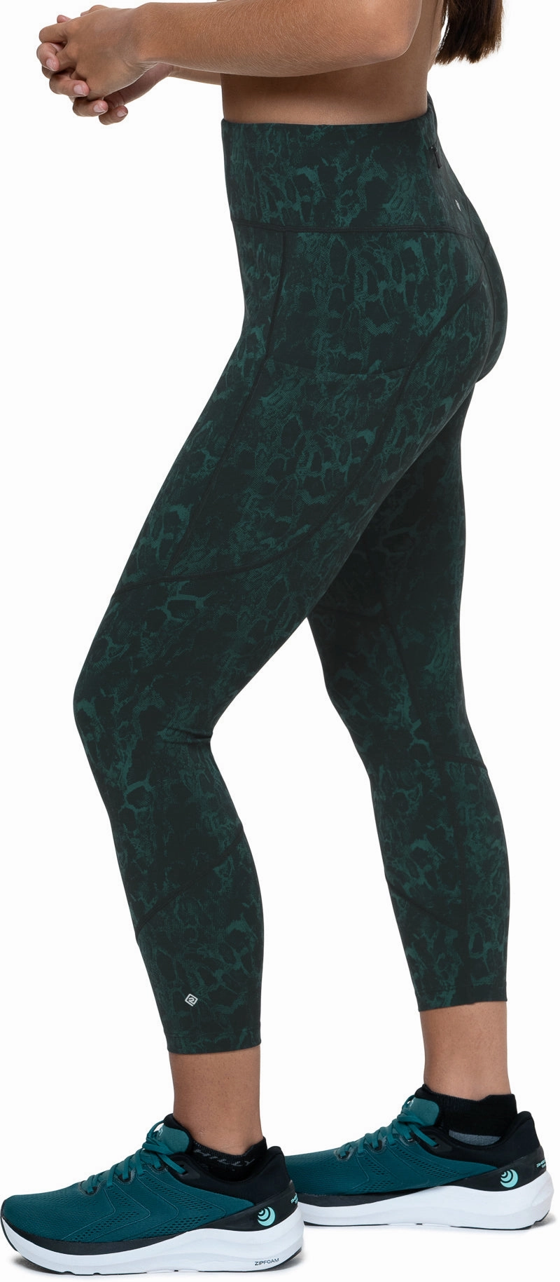 Practical Finished Ronhill Tech Womens 7/8 Running Tights - Green