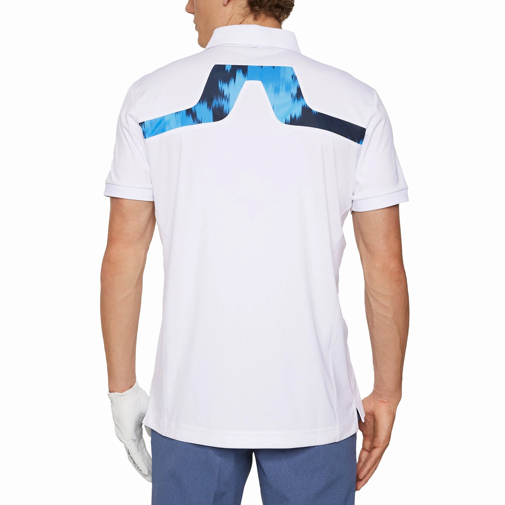 J.Lindeberg KV Print Golf Polo Shirt - White Classic Collar