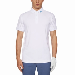 J.Lindeberg KV Print Golf Polo Shirt - White Breathable Cotton