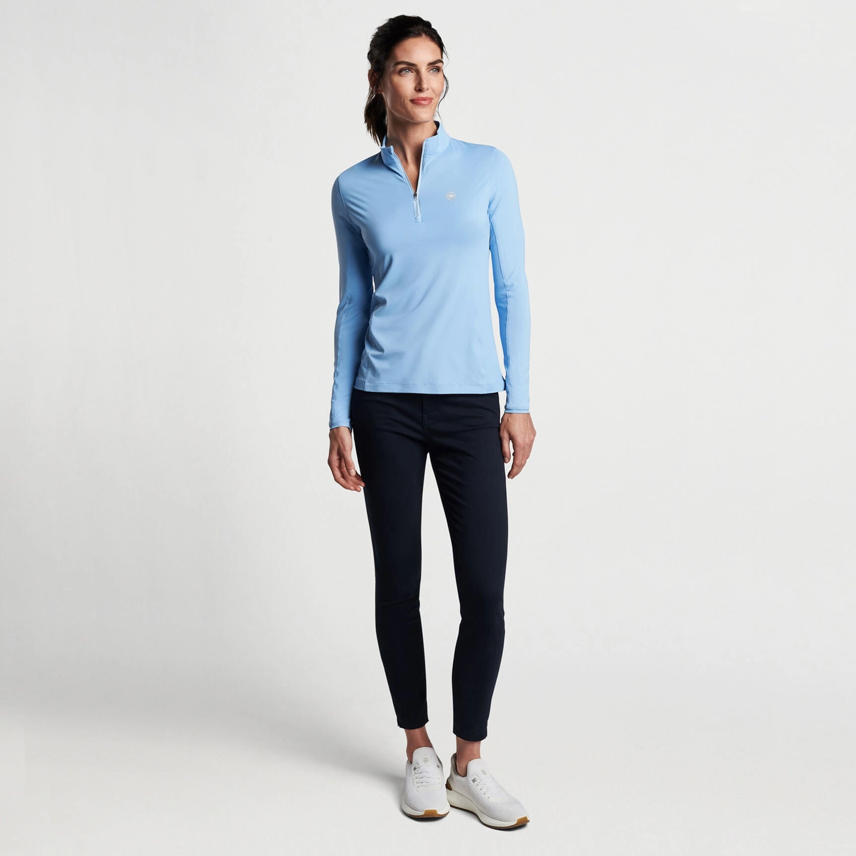 Urban Explorer Club Attire Peter Millar Women's Lightweight Crown Sun Golf Shirt - Cottage Blue