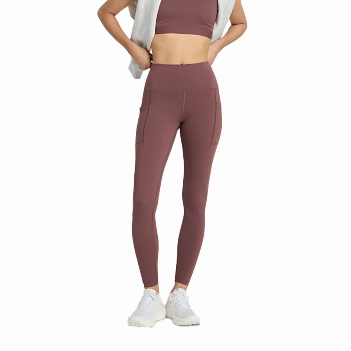 New Balance Sleek Pocket High-Rise Legging 27" Organic Cotton Blend Indoor Comfort
