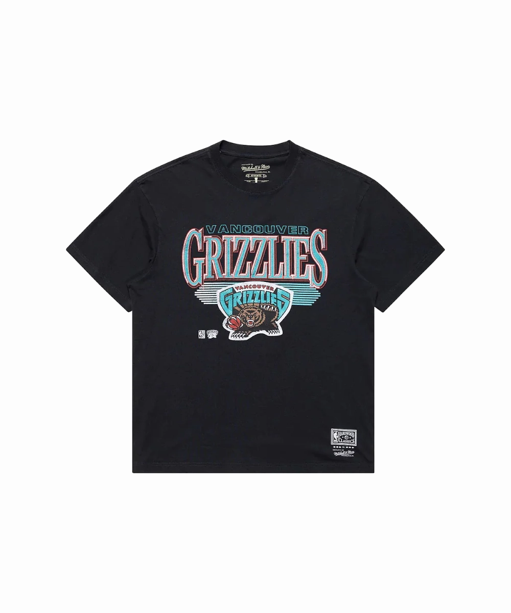 FadeResistantColors Light Ease Mitchell & Ness Vancouver Grizzlies Underscore Tee (Faded Black)