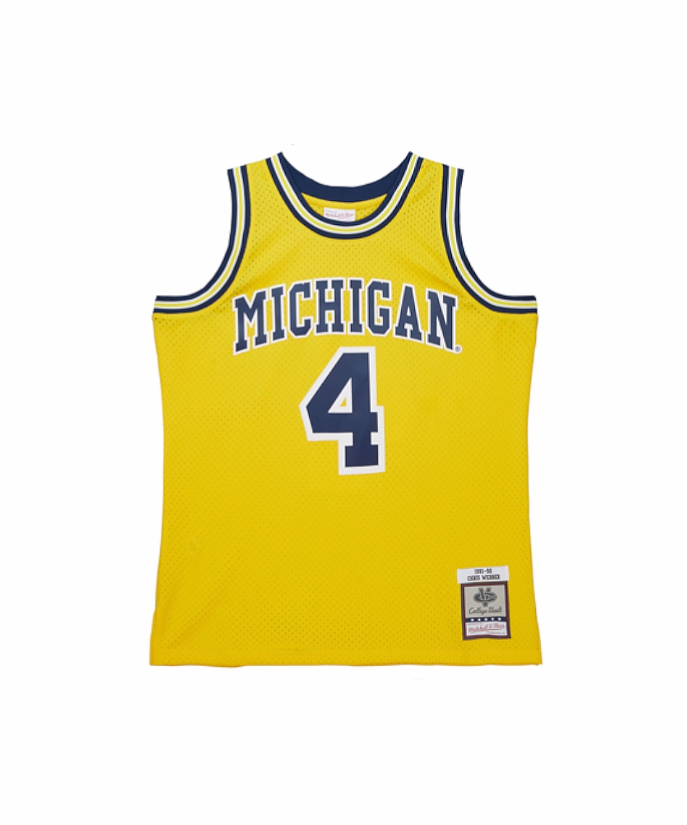 University Of Michigan Chris Webber 1991-92 Home Swingman Jersey Red Flash