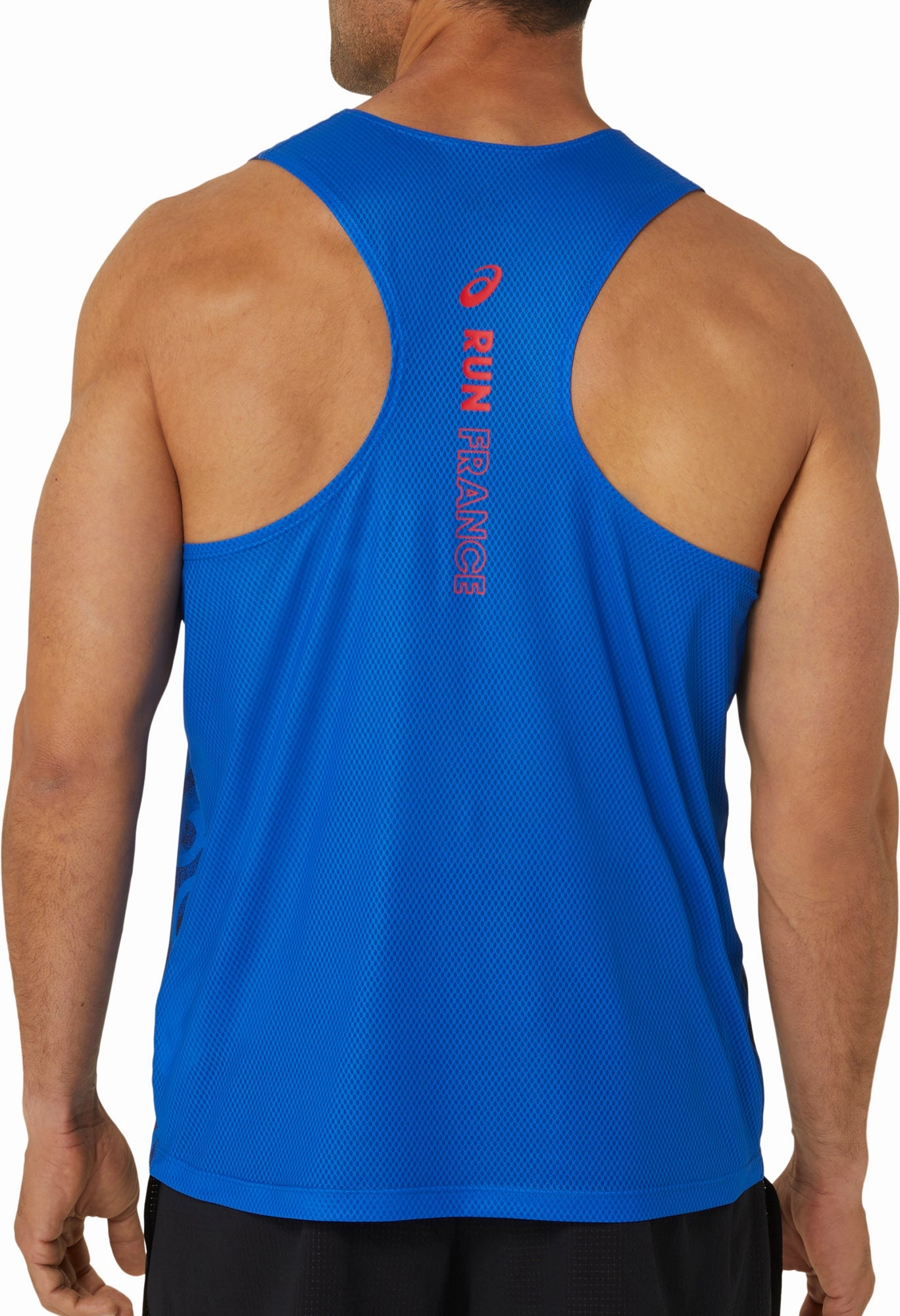 Lightweight Design dim Asics Nations Mens Running Vest - Blue