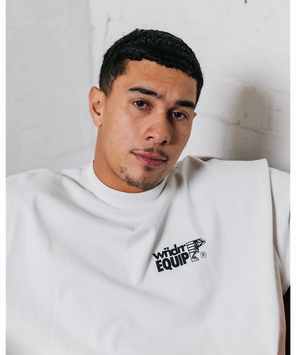 WNDRR Equip Heavy Weight Tee (Washed White) Fine Weave