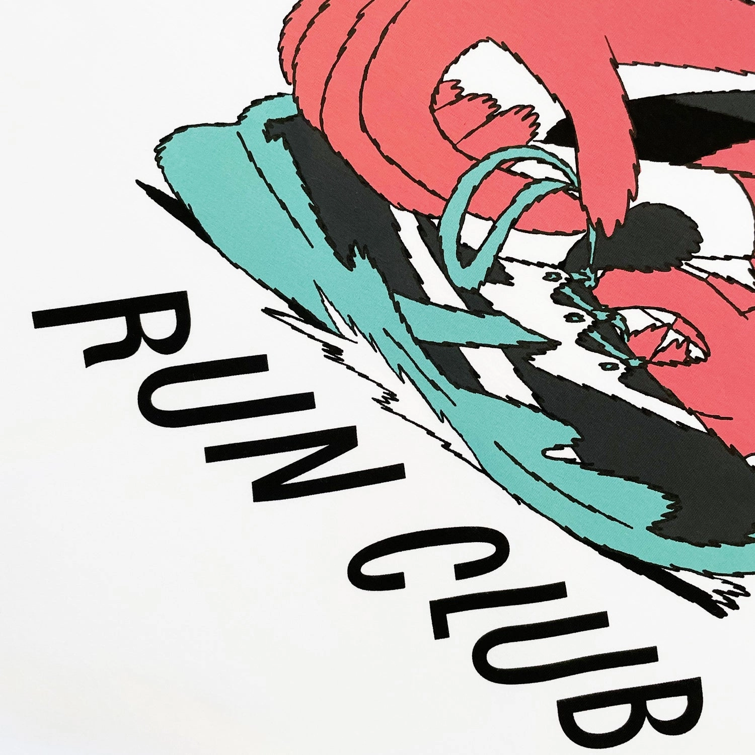 Achilles Heel x Jack Fletcher Run Club Graphic Casual Tee White Magnetic Closure