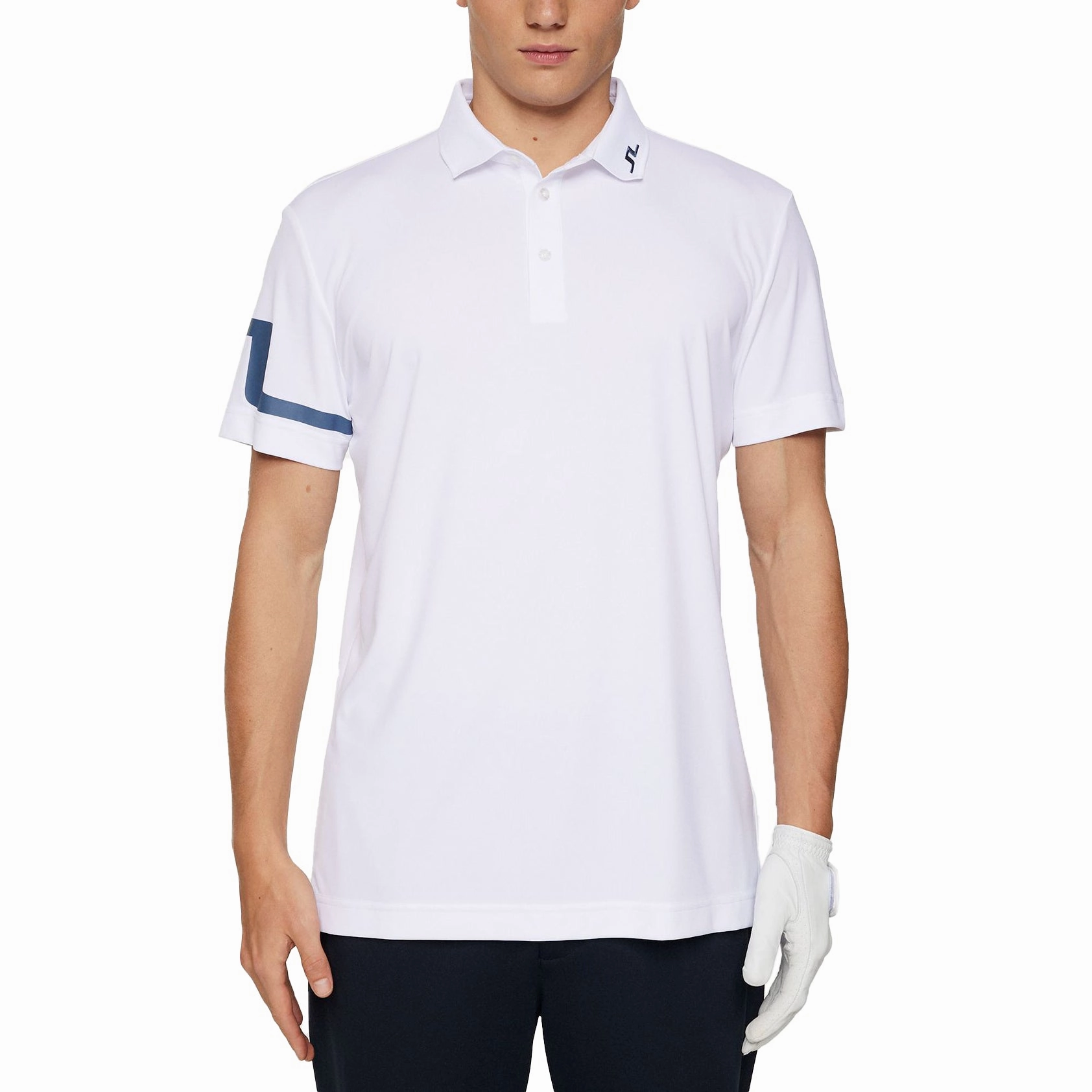 J.Lindeberg Heath Regular Fit Golf Polo Shirt - White Interlock Cotton