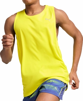 Puma Velocity Mens Running Vest - Yellow assurance High Frequency Welded Seams