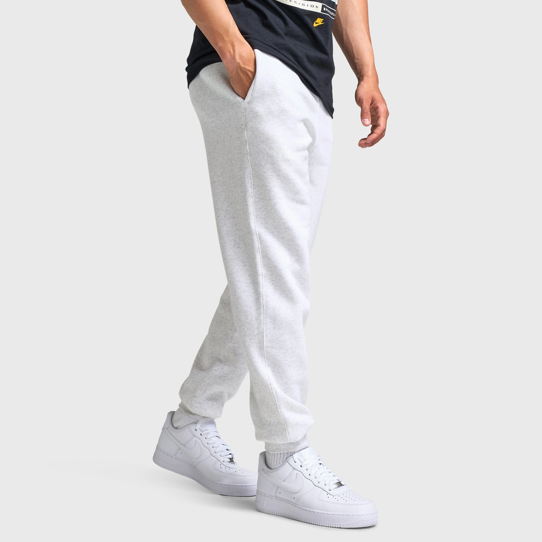 Nike Club Joggers Birch Heather / White - White Thermoregulation Tech