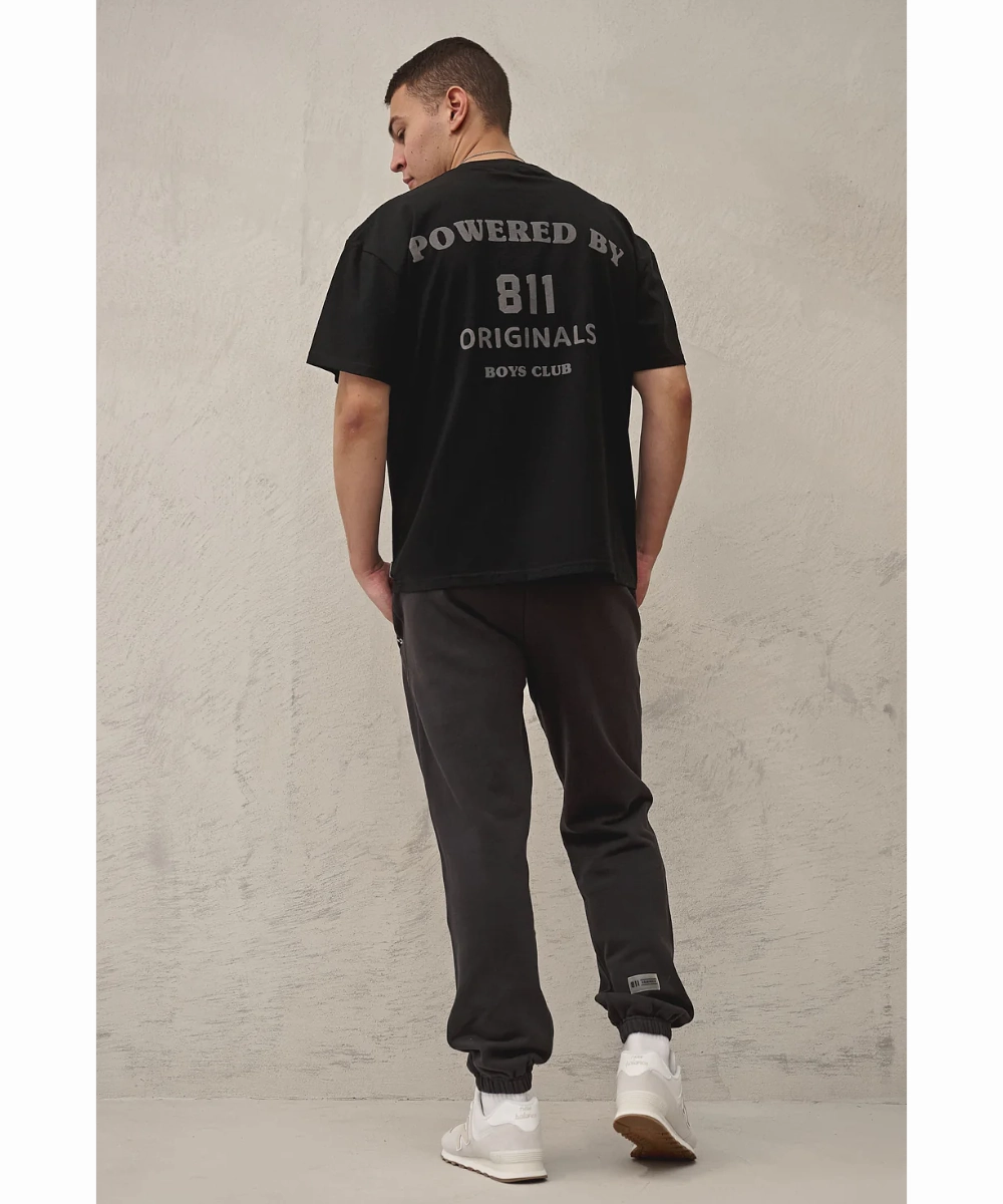 HighCollared Design Morning Walk 811 Originals Unisex Boys Club Tee (Black)