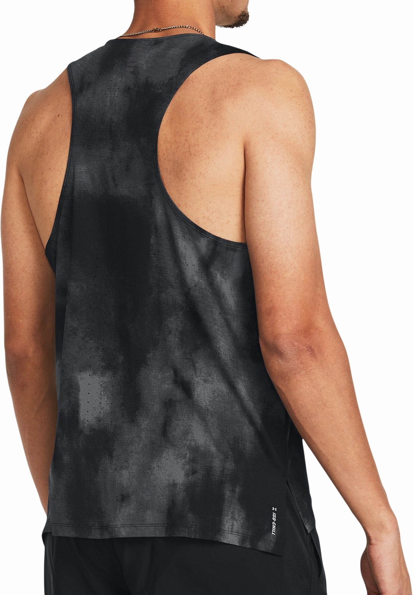 Breathable mesh summer clothing Under Armour Launch Elite Printed Mens Running Vest - Black