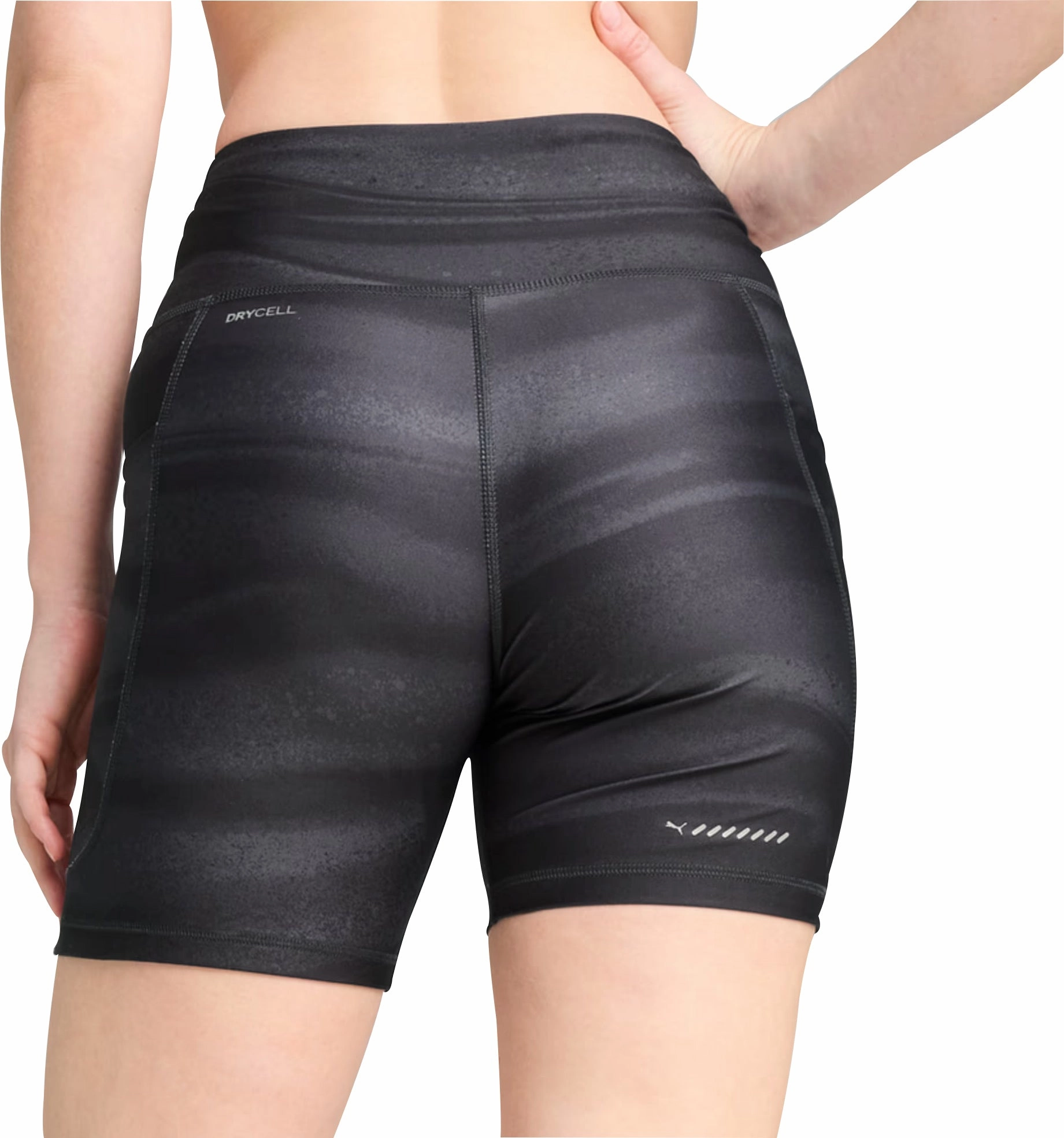 Puma Velocity 5 Inch Womens Short Running Tights - Black Stretchable Waistband Sport Fit