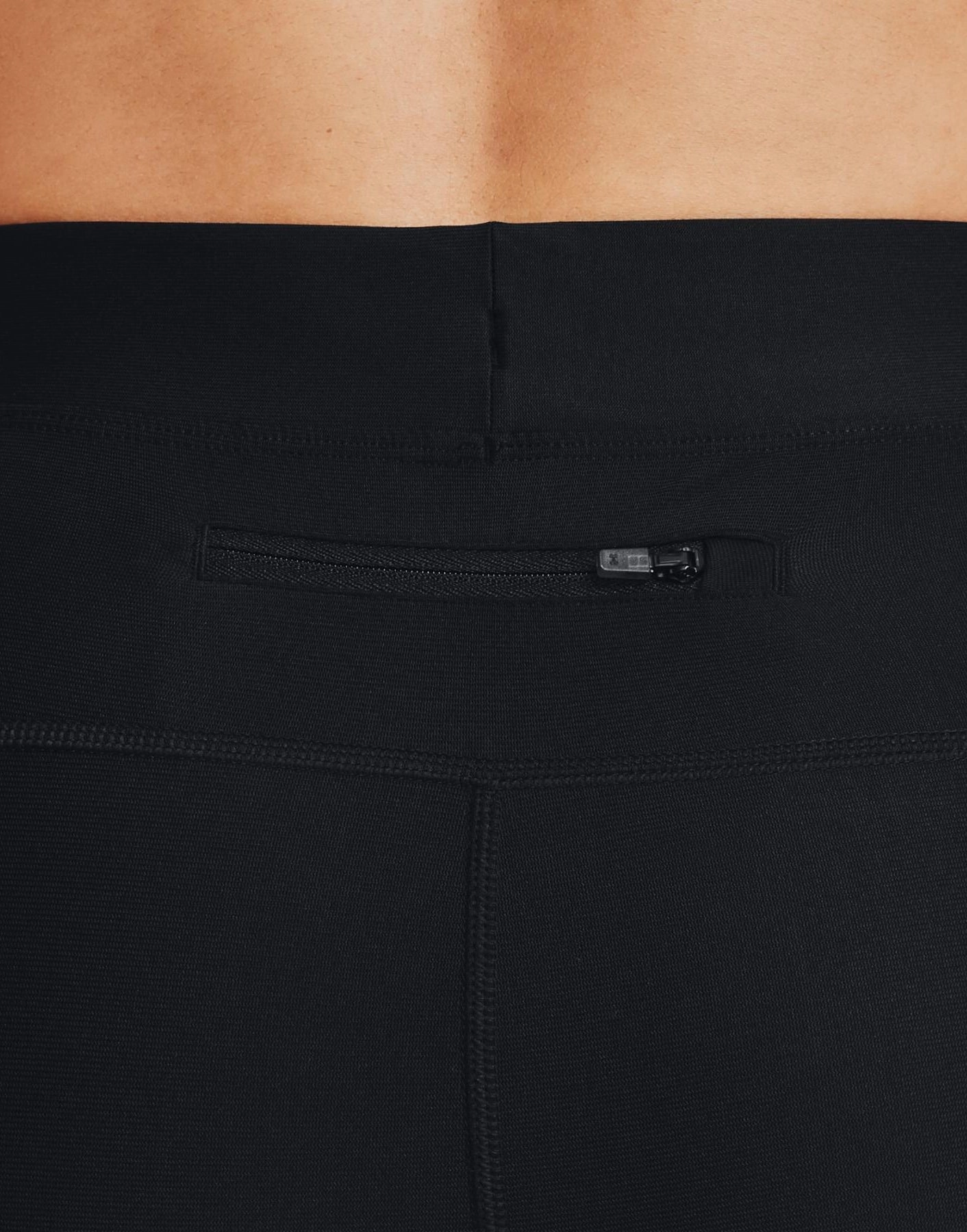 Under Armour Qualifier HeatGear Mens Long Running Tights - Black Piped