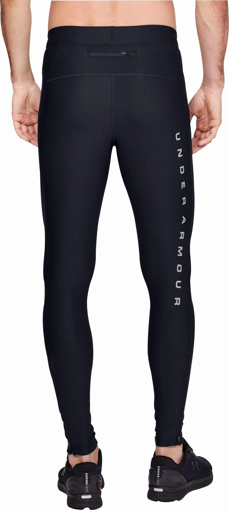anti-odor UV Protection Under Armour Qualifier HeatGear Mens Long Running Tights - Black