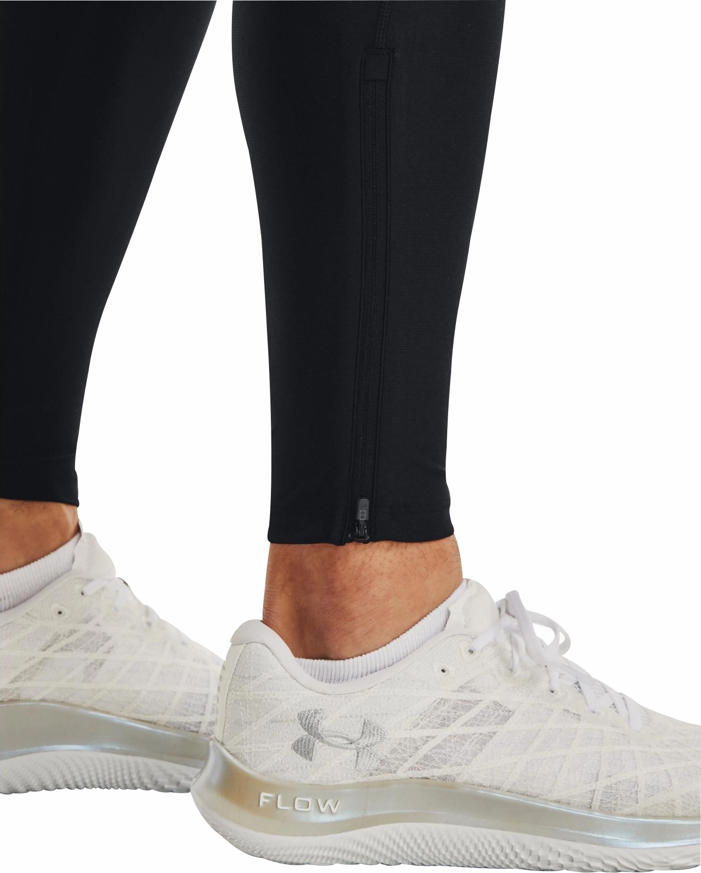 Under Armour Qualifier HeatGear Mens Long Running Tights - Black nylon Skin-tight-style-characteristic