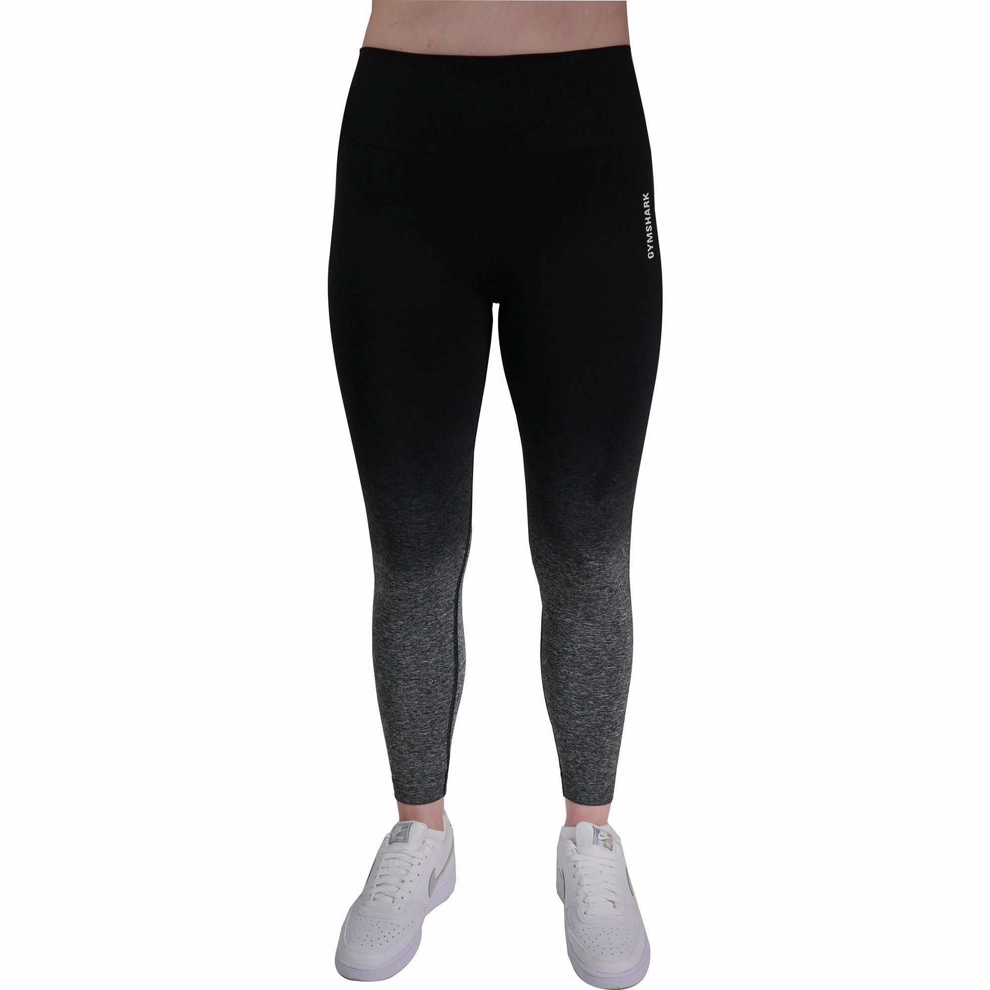 Gymshark Adapt Ombre Seamless Womens Long Training Tights - Black Tough Core Storm Core