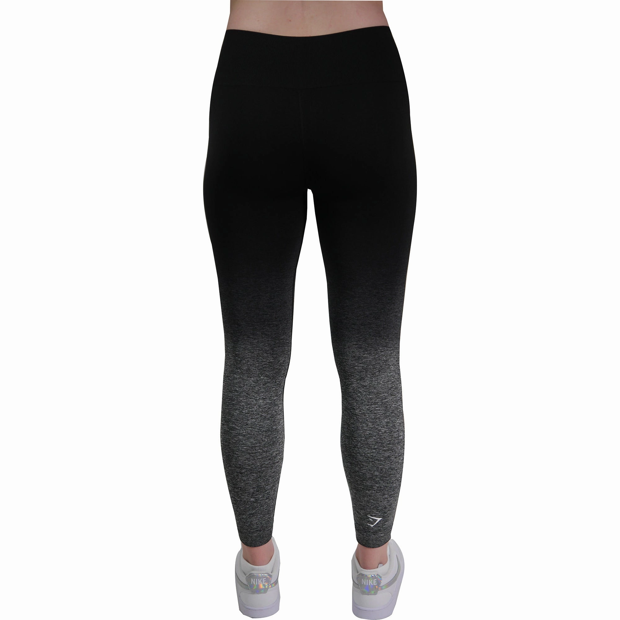 Gymshark Adapt Ombre Seamless Womens Long Training Tights - Black Polish Glow