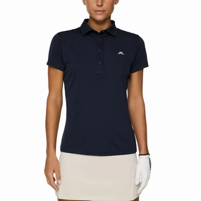 J.Lindeberg Women's Cassie Golf Polo Shirt - JL Navy Quick-Dry Tech