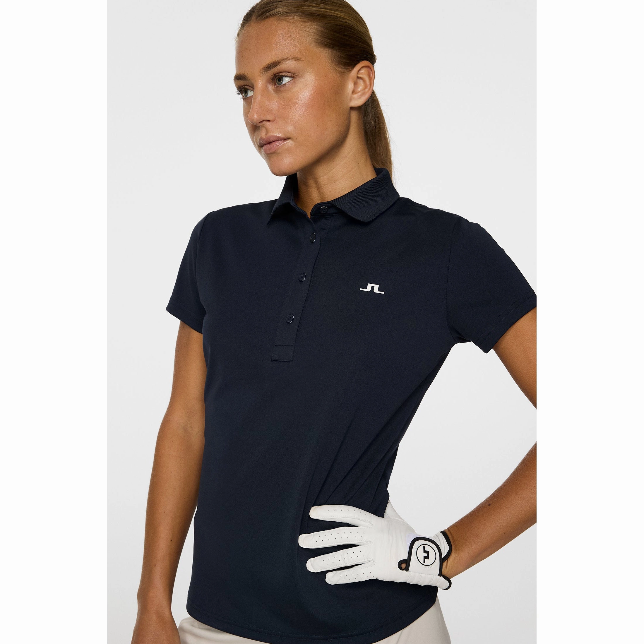 Reinforced Shoulders J.Lindeberg Women's Cassie Golf Polo Shirt - JL Navy