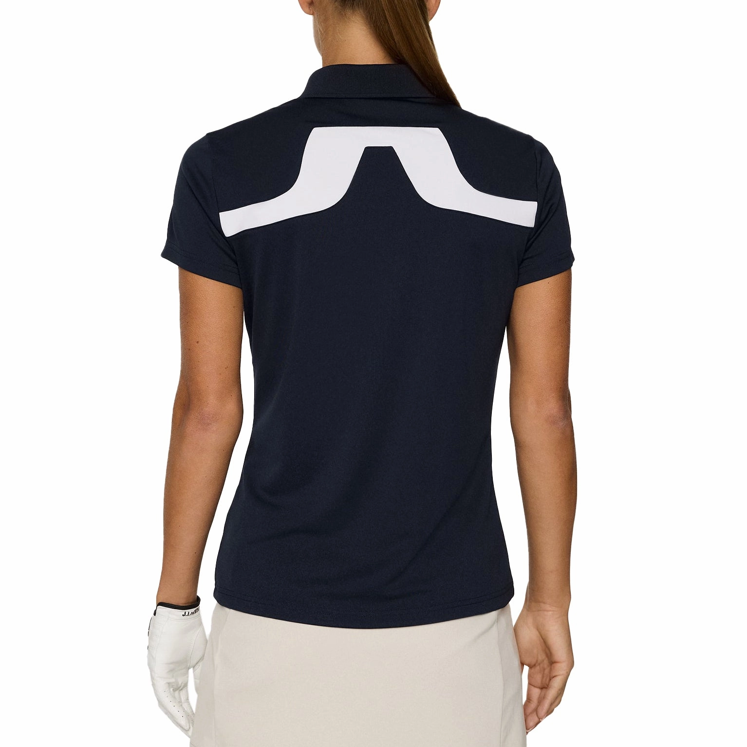 J.Lindeberg Women's Cassie Golf Polo Shirt - JL Navy Sun Protection UPF 50