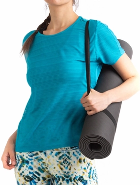 Ronhill Life Wellness Short Sleeve Womens Training Top - Blue Recycled materials Chic Fit