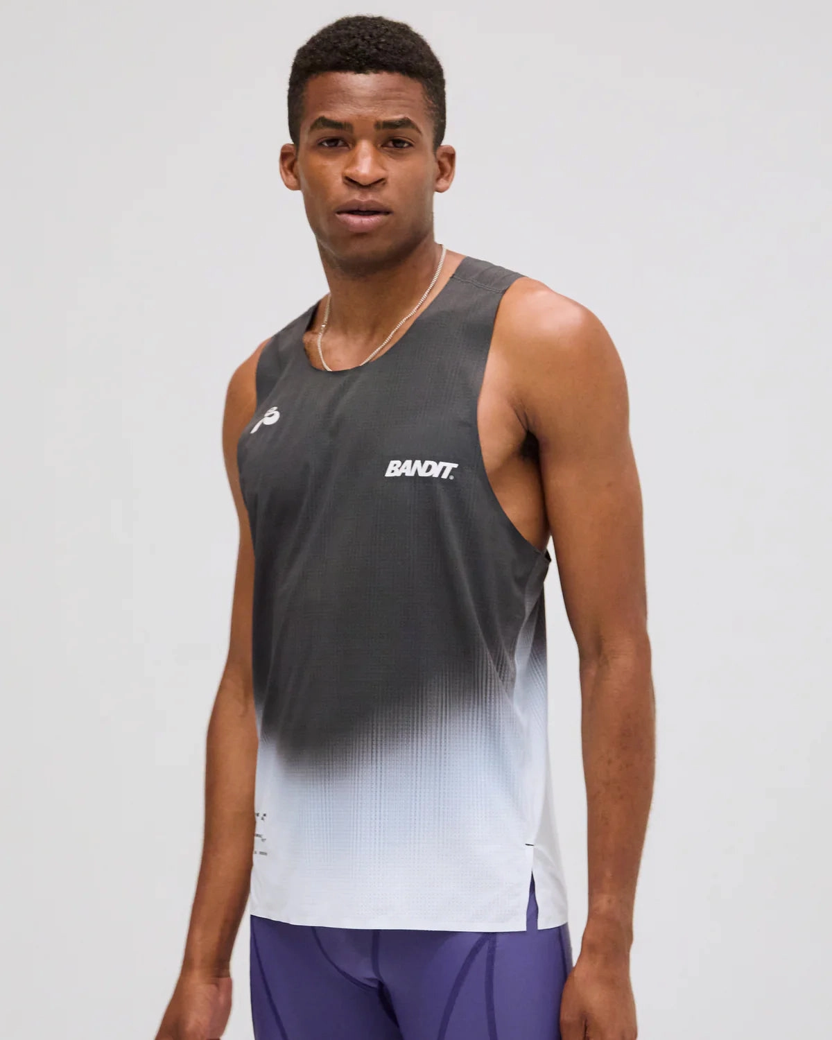 Men's Vento Performance Singlet Black / Chalk Gradient SlipResistantWaistband