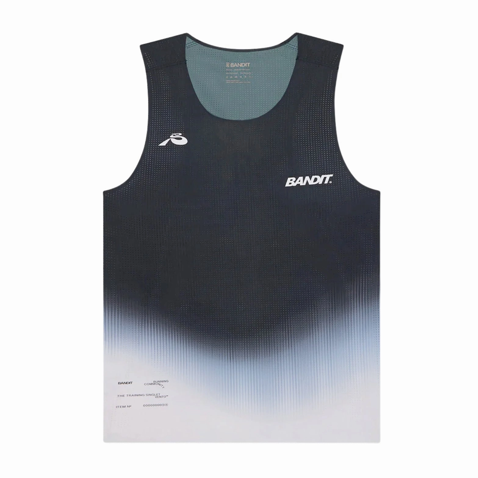 Men's Vento Performance Singlet Black / Chalk Gradient PreShrunk Cotton