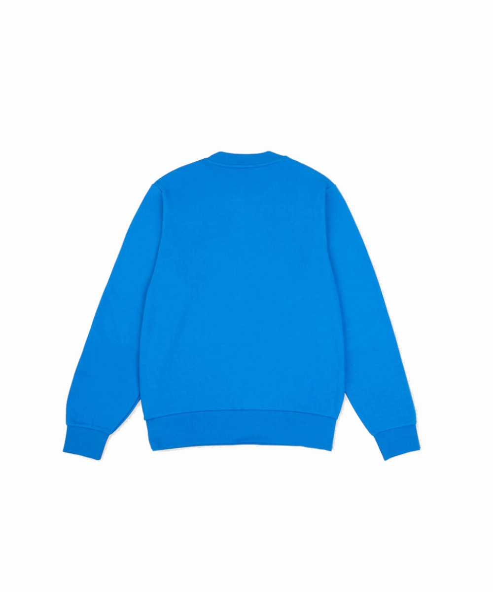 Cyber Glow Lacoste Classic Fit Crew Neck Fleece Sweater (Blue)