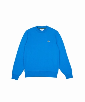 Code Soul Flexible Hemline Lacoste Classic Fit Crew Neck Fleece Sweater (Blue)