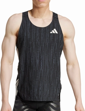Durable Seams adidas Adizero Mens Running Vest - Black