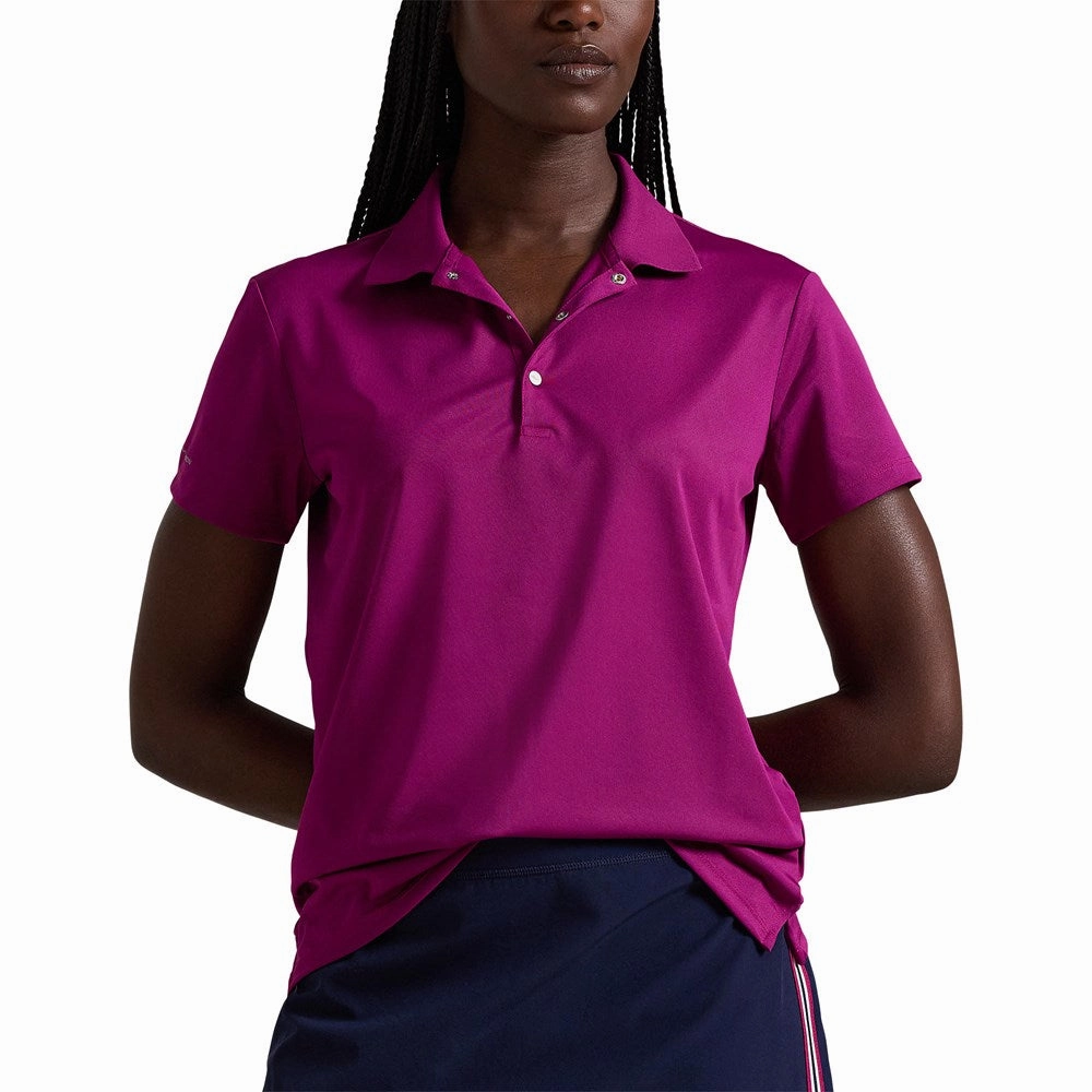 RLX Ralph Lauren Women's Tour Performance Golf Shirt - Fuchsia Berry Adaptive Torso Contouring Breathable Polo