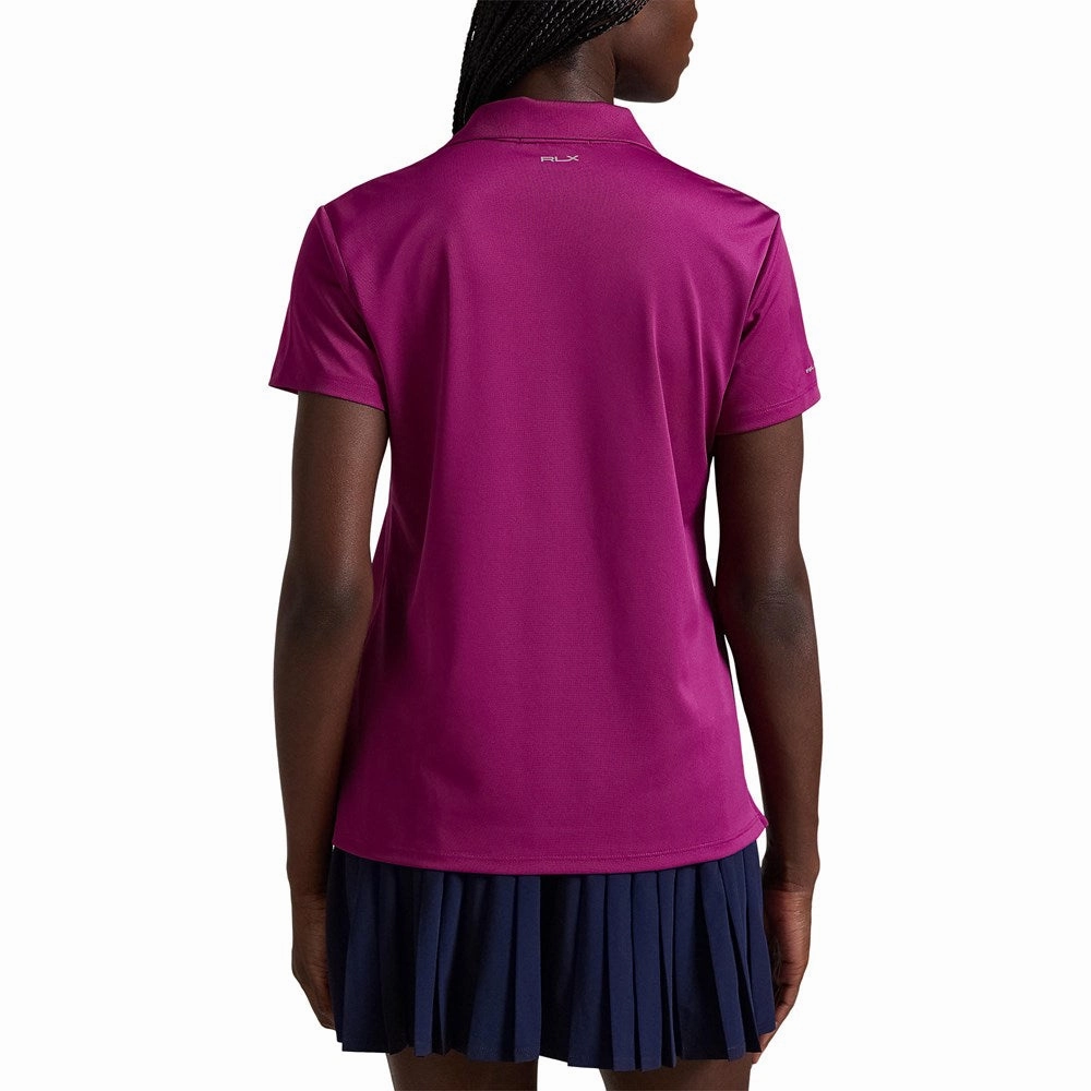 RLX Ralph Lauren Women's Tour Performance Golf Shirt - Fuchsia Berry Classic Neckline Thermoregulating Fabric