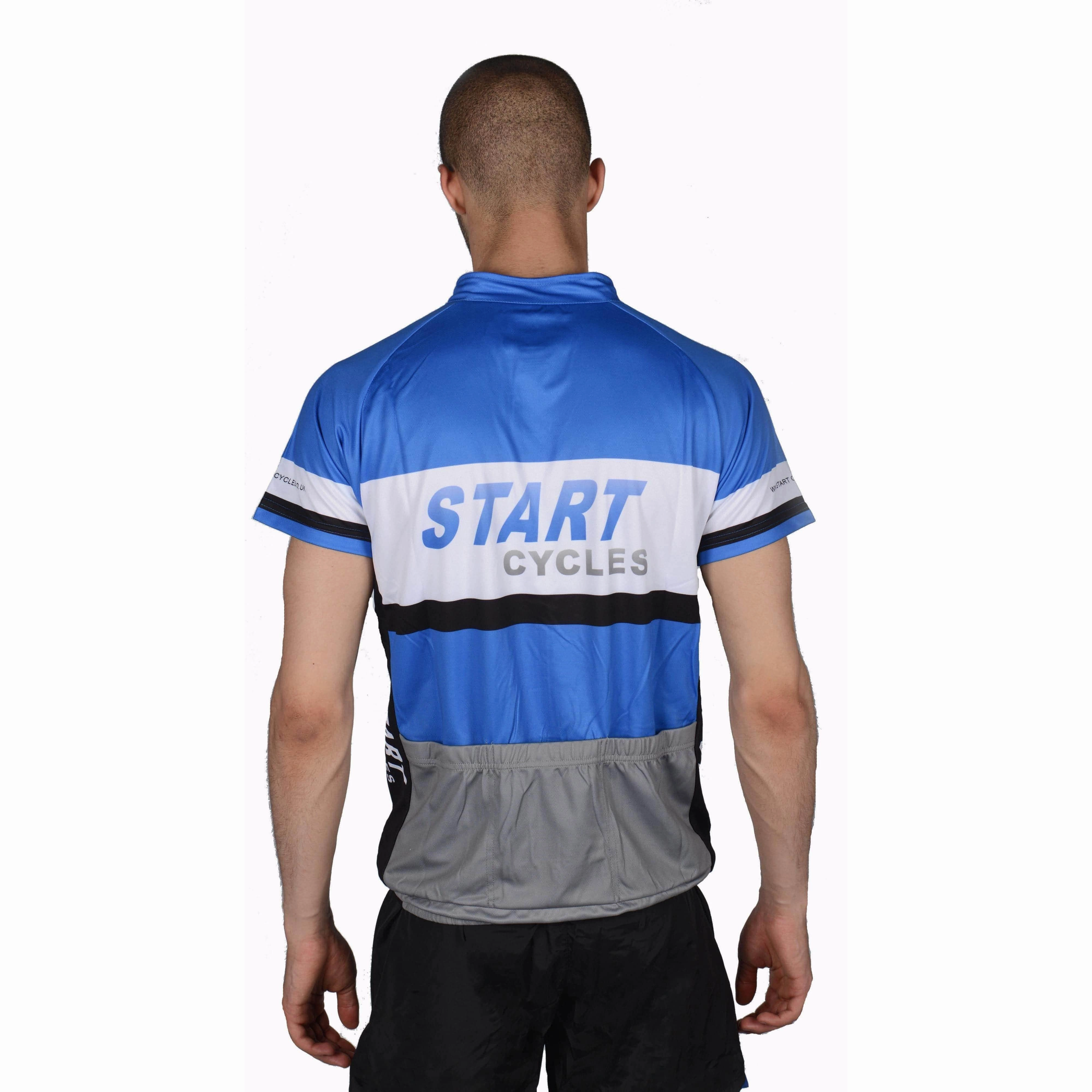 More Mile Team Start Cycles Mens Short Sleeve Cycling Jersey - Blue Comfortable clothing Upgrade
