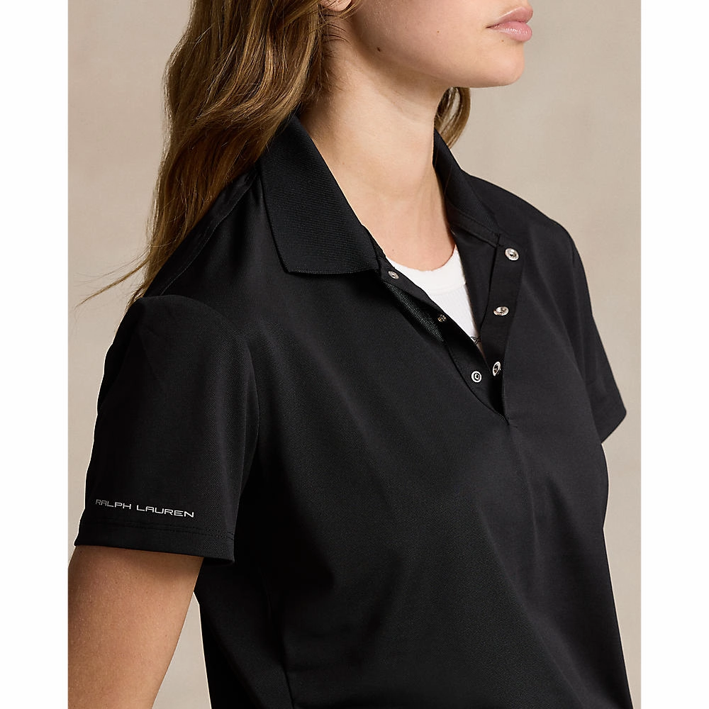 AntiBacterial Coating RLX Ralph Lauren Women's Tour Performance Golf Shirt - Polo Black