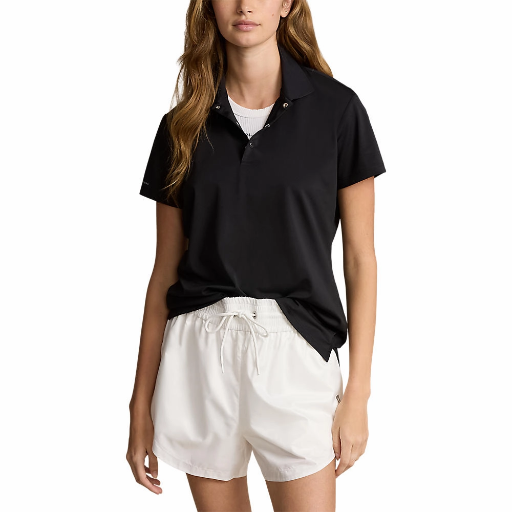 DoubleStitched Seams RLX Ralph Lauren Women's Tour Performance Golf Shirt - Polo Black