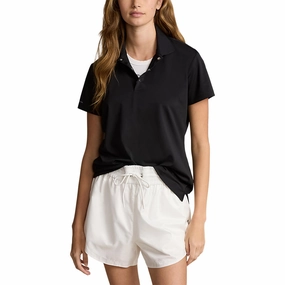 DoubleStitched Seams RLX Ralph Lauren Women's Tour Performance Golf Shirt - Polo Black