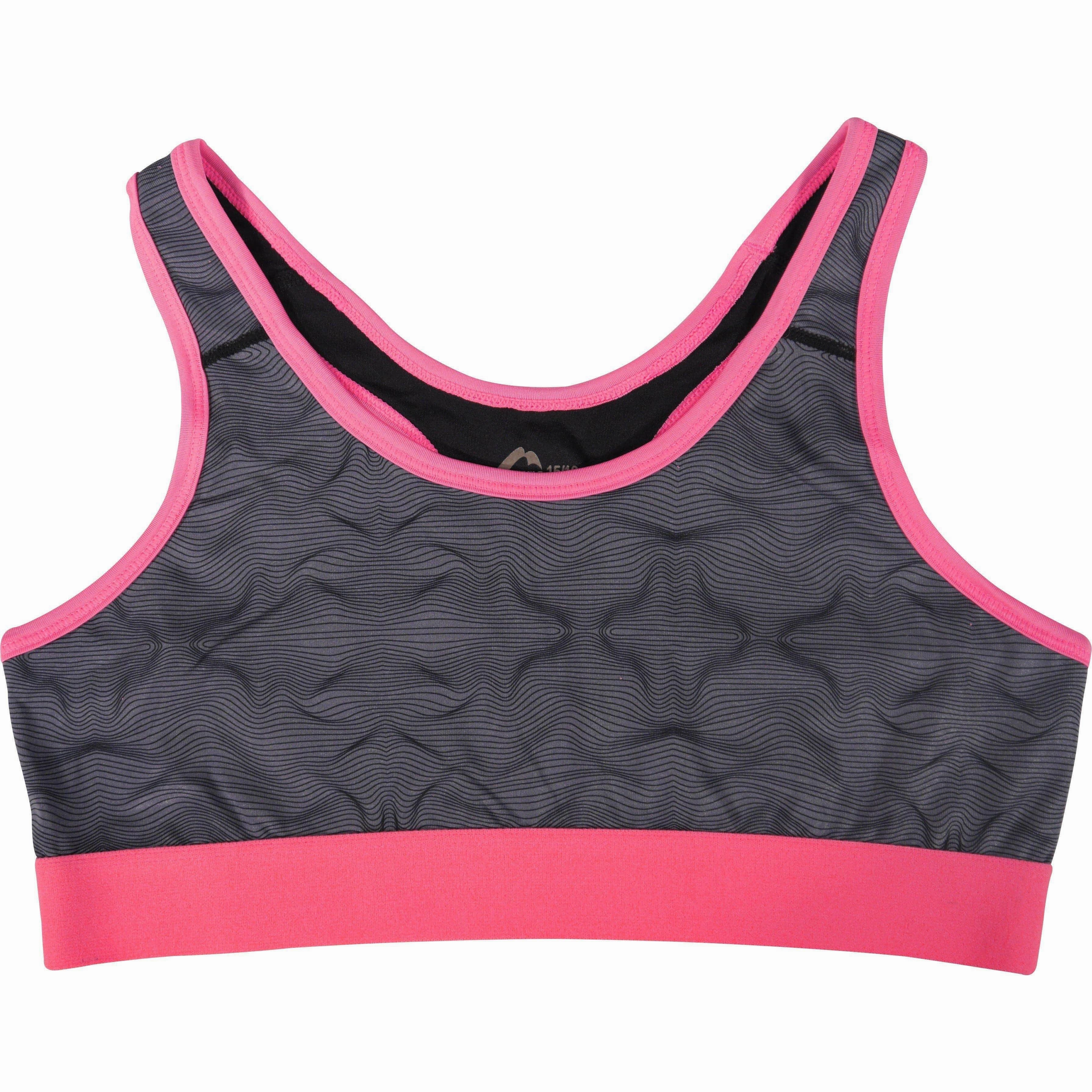 More Mile Girls Running Crop Top - Grey gemstone