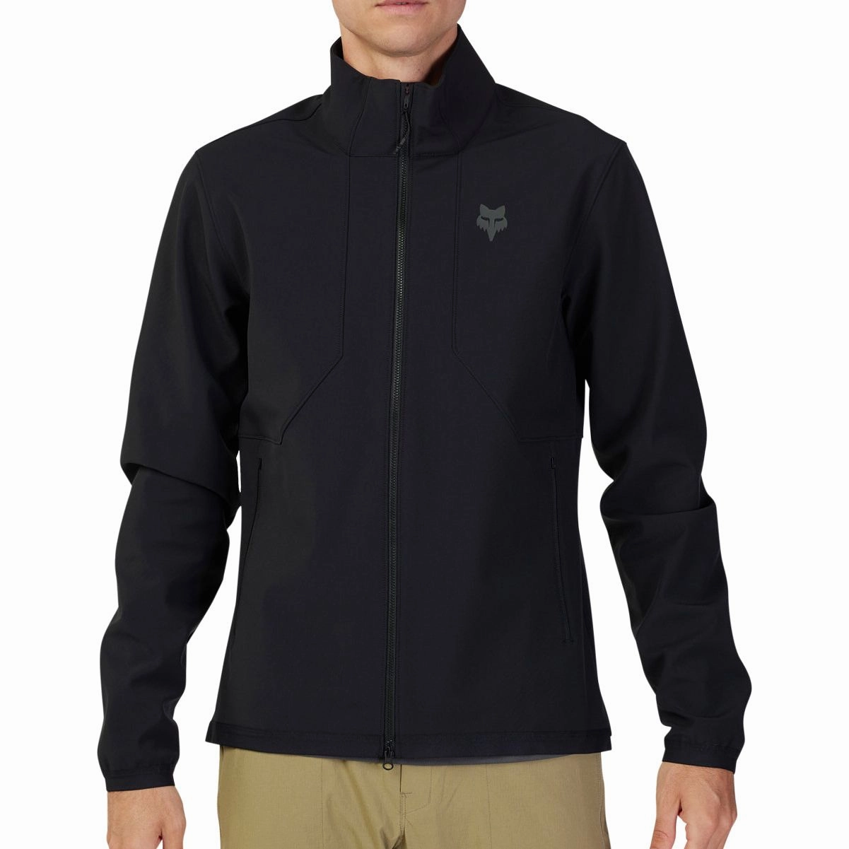 Fox Ranger Fire Mens Cycling Jacket - Black Stand Collar License