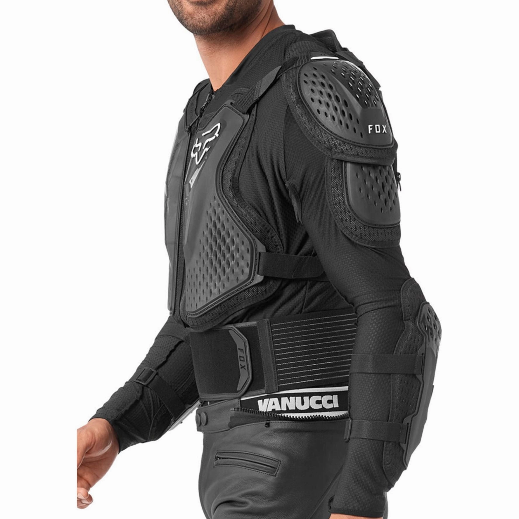 Floral Motifs NonSlipInnerGrip Fox Titan Sport Cycling Protection Jacket - Black