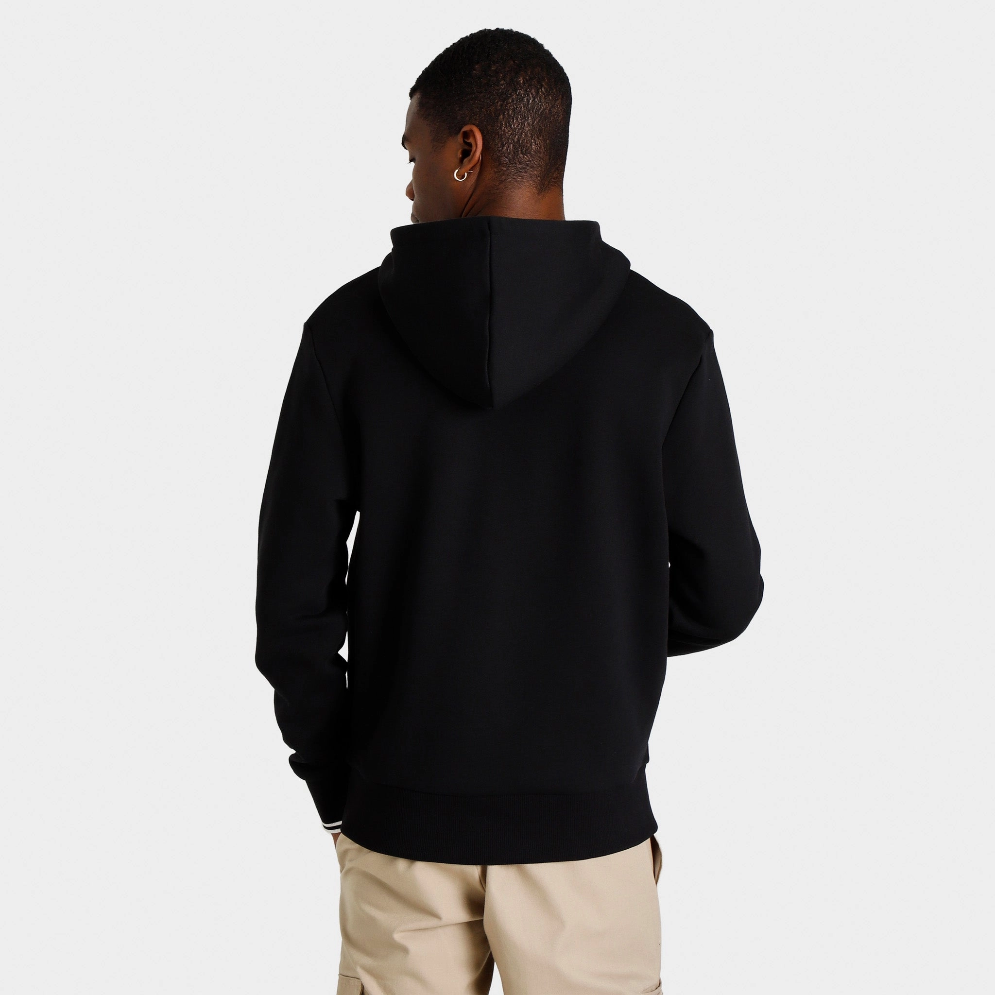 Fred Perry Tipped Pullover Hoodie / Black Rugged Outdoor Optimized Multi Use Piece
