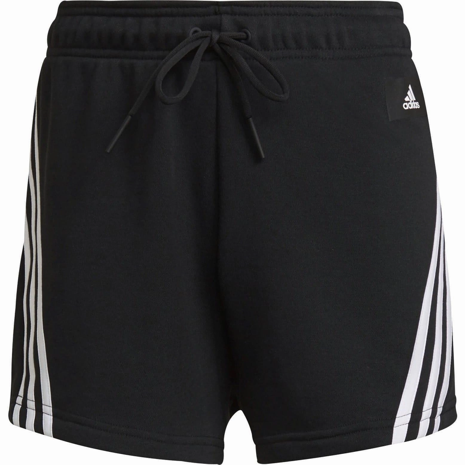 adidas Future Icon 3 Stripes Womens Training Shorts - Black QuickAccessPockets Harbor Style