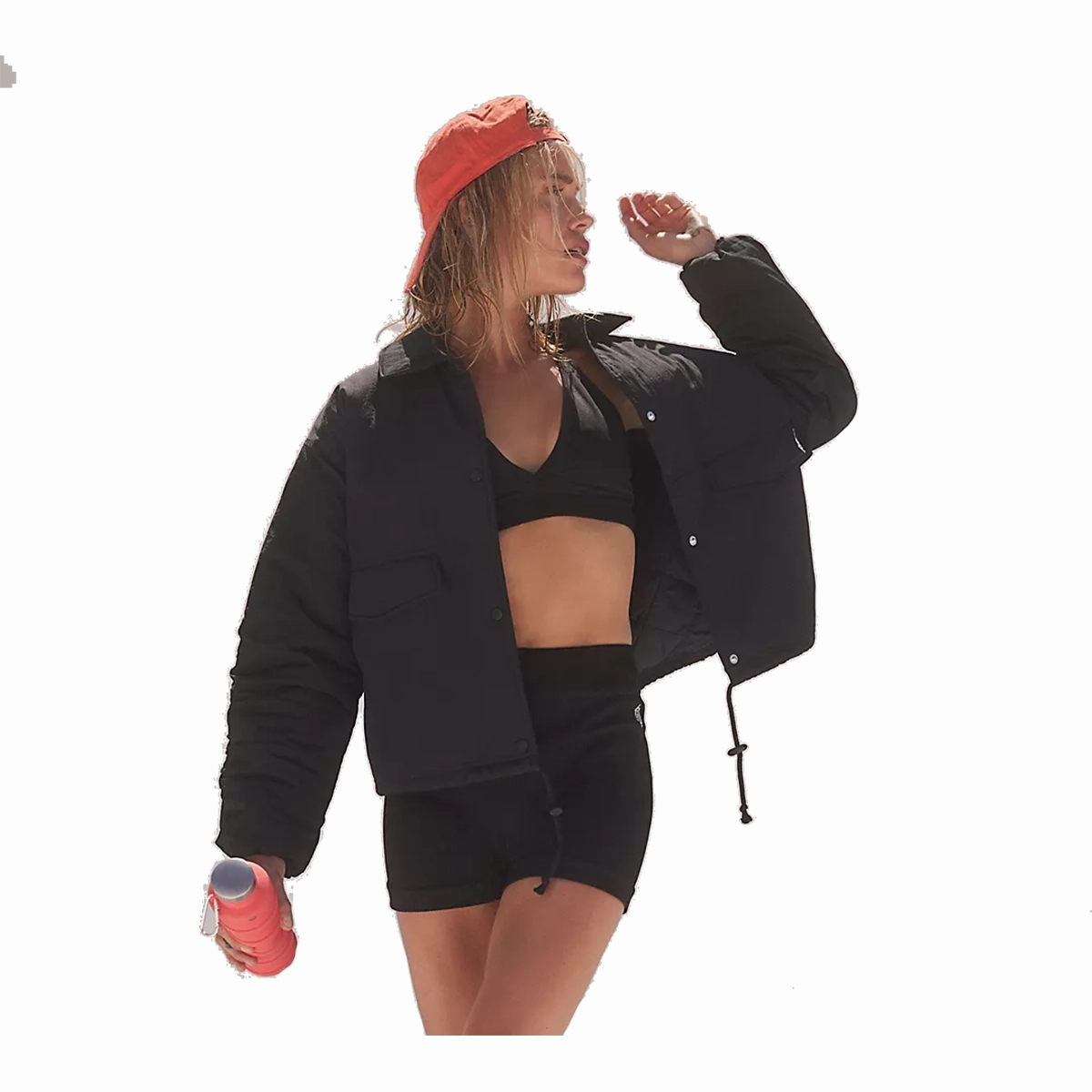 Roll Up Storage Design Zipper Closure Mechanism Free People Off The Bleachers Coaches Jacket