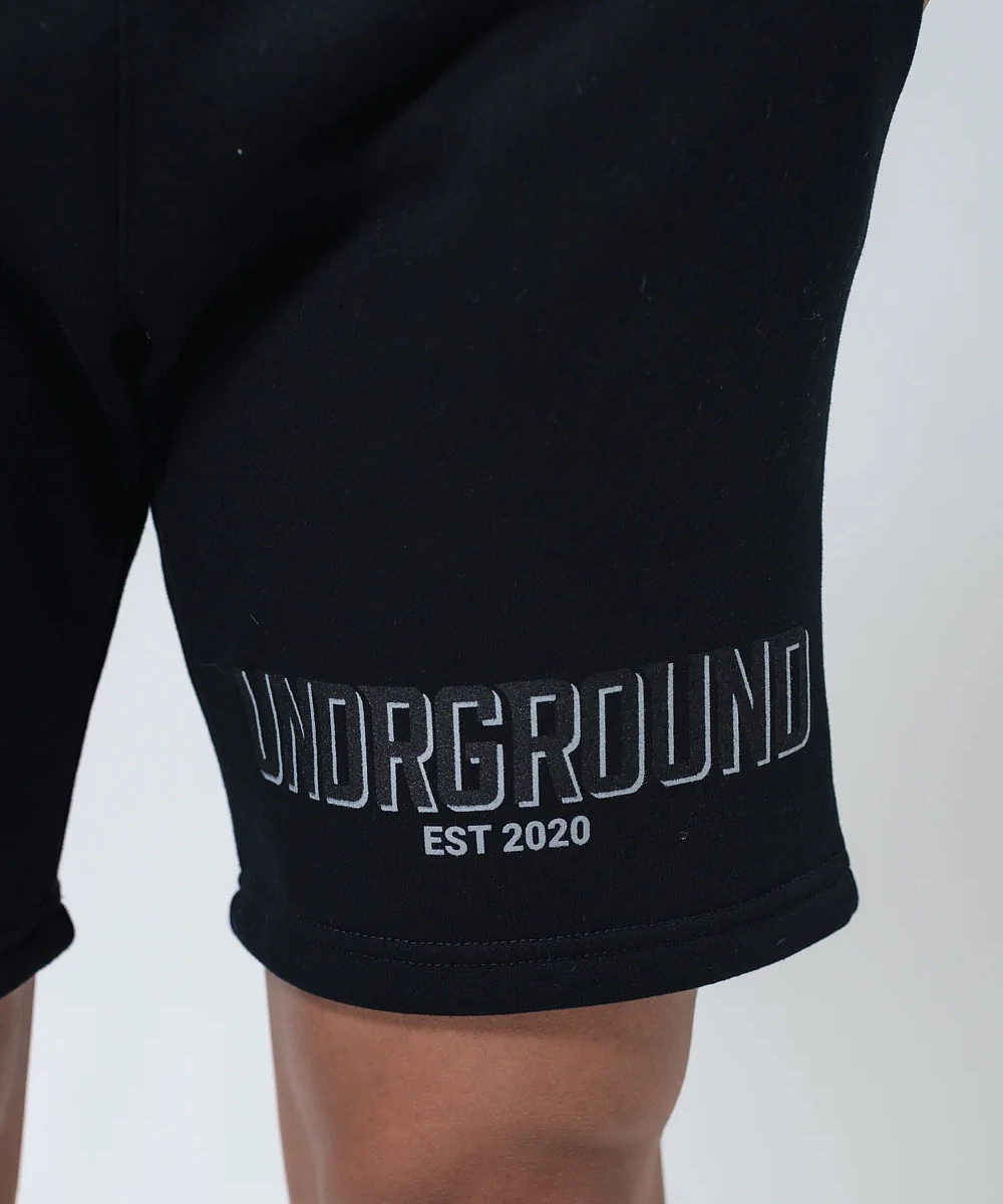 UNDRGROUND Double Print Cotton Shorts (Black) 4Way Stretch